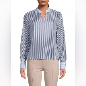 NWT Harshman Stephanie Striped Cotton Blouse size large